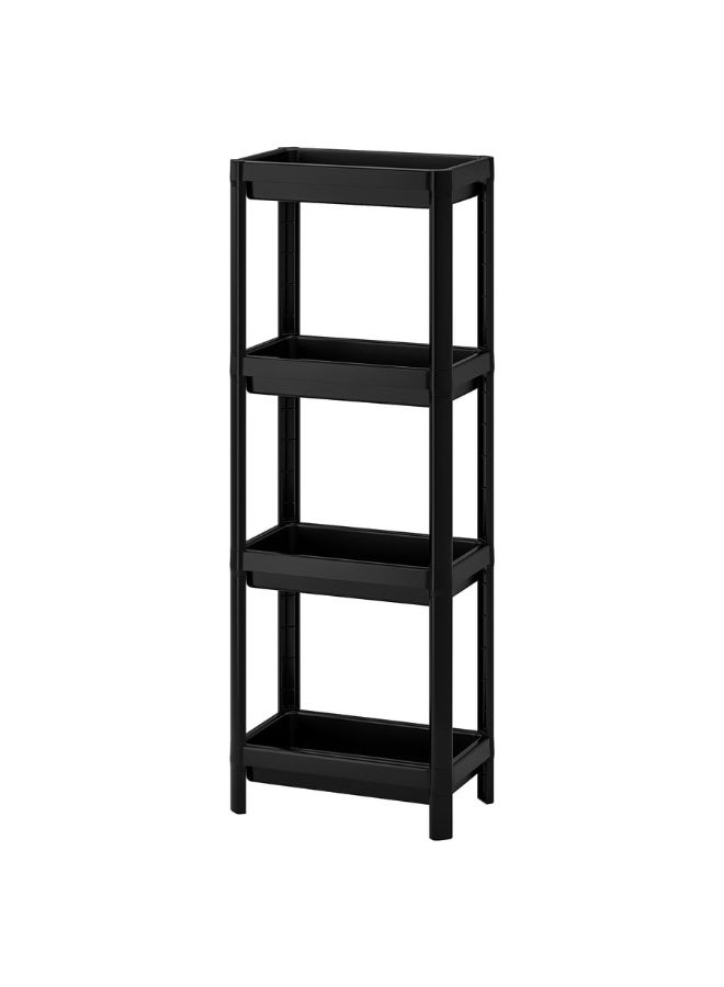 VESKEN Shelf unit, black, 37x23x101 cm - Image 1